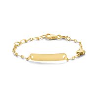 Armband Graveerplaat Vlinder geelgoud 4 mm