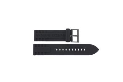 Horlogeband Armani AX1212 Silicoon Zwart 22mm