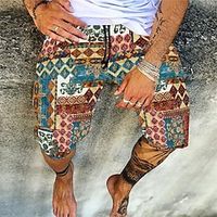 Voor heren Boardshorts Zwemshorts Lange zwembroeken Zomer korte broeken Strandshorts Afdrukken Recht been Geometrisch Doodskoppen Streep Comfort Knielengte Buiten Dagelijks Feestdagen Casual Hip-hop Lightinthebox