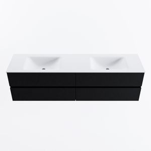MONDIAZ VICA 180cm badmeubel onderkast Urban 4 lades. Wastafel CLOUD dubbel 2 kraangaten, kleur Talc.