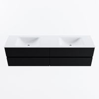 MONDIAZ VICA 180cm badmeubel onderkast Urban 4 lades. Wastafel CLOUD dubbel 2 kraangaten, kleur Talc.