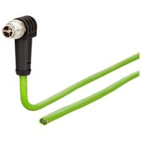 Metz Connect 142M2XC0020 M12 Netwerkkabel, patchkabel CAT 6A S/FTP 2.00 m Groen PUR-mantel, Zuurbestendig, Ozonbestendig, UV-bestendig, Geschikt voor