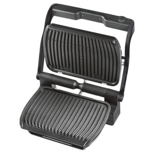 Tefal GC7128 OptiGrill+ Schwarz Contactgrill Elektrisch, Tafel Grillfunctie, Anti-aanbaklaag, Controlelampje Zwart