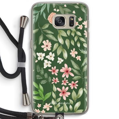 Botanical green sweet flower heaven: Samsung Galaxy S7 Transparant Hoesje met koord