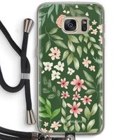 Botanical green sweet flower heaven: Samsung Galaxy S7 Transparant Hoesje met koord