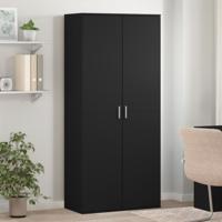 Schoenenkast 80x39x178 cm spaanplaat zwart