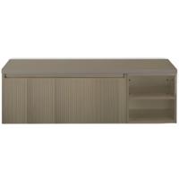 Frozen 3D Badmeubelset 140 cm - Greeplijst in Kleur - Wastafel Regaalkast met Bovenblad Olive