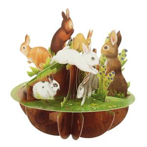 Wenskaart 3D Rabbits