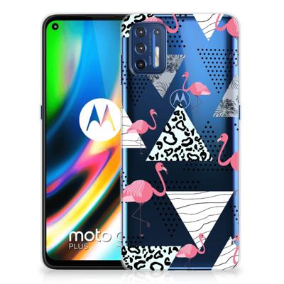 Motorola Moto G9 Plus | TPU Hoesje | Flamingo Triangle