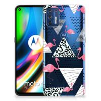 Motorola Moto G9 Plus | TPU Hoesje | Flamingo Triangle
