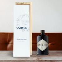 Gin in bedrukte kist - Hendrick's