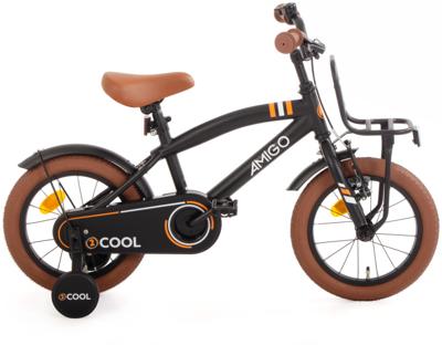 AMIGO 2Cool 14 Inch Jongens Terugtraprem Zwart AMIGO 2Cool 14 Inch Jongens Terugtraprem Zwart
