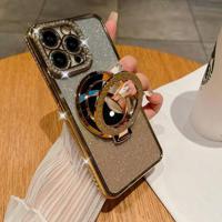 iPhone 15 Pro Max Glam Magnetisch Hybride Hoesje met Spiegel - Goud