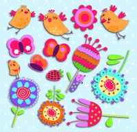 Kids Decor muurdecoratie 3 levels Birds and Flowers junior - thumbnail