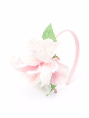 Piccola Ludo serre-tête à applique fleurs - Rose