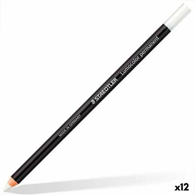 Potloden Staedtler Lumocolor Permanent Glasochrom Permanent Wit (12 Stuks)