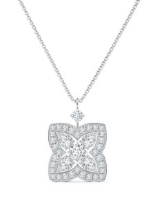 De Beers Jewellers collier Enchanted Lotus à pendentif en or blanc 18ct pavé de diamants