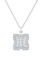 De Beers Jewellers collier Enchanted Lotus à pendentif en or blanc 18ct pavé de diamants - thumbnail