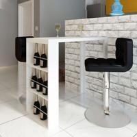 Bartafel met wijnrek MDF hoogglans wit