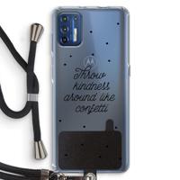 Confetti: Motorola Moto G9 Plus Transparant Hoesje met koord