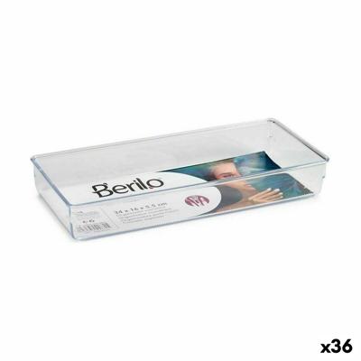 Ladevakken Berilo CH99113 Transparant Plastic 15,5 x 5,5 x 34,5 cm Multifunctioneel (36 Stuks)