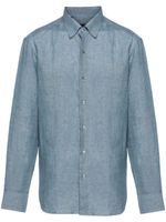 Brioni chemise en lin - Bleu - thumbnail