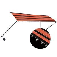 vidaXL Luifel uittrekbaar met LED 400x150 cm oranje en bruin - thumbnail
