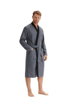 Morgenstern Morgenstern VINCENZA Heren Badjas bedruckt/anthrazit XL