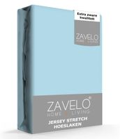 Zavelo® Jersey Hoeslaken Ice-Blue-Lits-jumeaux (160x200 cm) - thumbnail