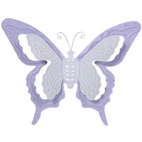 Mega Collections tuin/schutting decoratie vlinder - metaal - lila paars - 36 x 27 cm - Tuinbeelden - thumbnail