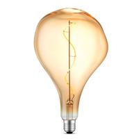 Edison Vintage LED lamp E27 LED filament lichtbron, Blown, Flex 16.5/16.5/27.5cm, Amber, Retro LED lamp Dimbaar, 3W 180lm 2700K, warm wit licht, geschikt voor E27 fitting