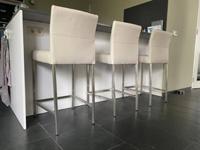 Set van 3 leren barstoelen - crème kleur leer - Echt leer, Modern, ontdek de vele Leersoorten en Kleuren bij ShopX - thumbnail