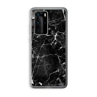 Zwart Marmer 2: Huawei P40 Pro Transparant Hoesje