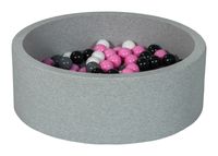 Viking Choice  Ballenbak 90 cm met 200 ballen zwart, wit, licht paars & grijs - thumbnail