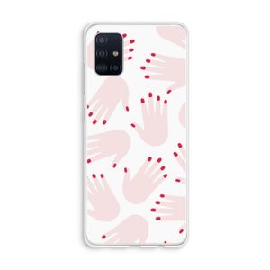 Hands pink: Galaxy A51 4G Transparant Hoesje