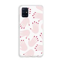 Hands pink: Galaxy A51 4G Transparant Hoesje