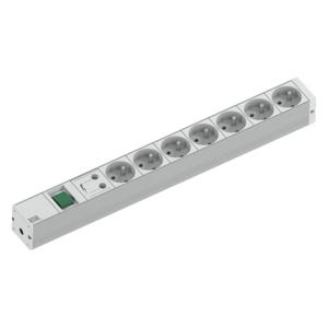 Bachmann 333.838 19 inch Stekkerdoos voor patchkast 1 HE Overspanningsbescherming Grijs-wit (RAL 7035), Aluminium-zilver