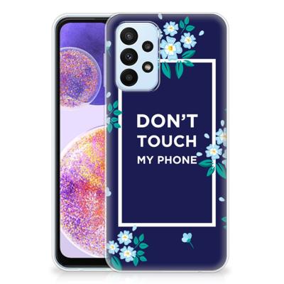 Samsung Galaxy A23 Silicone-hoesje Flowers Blue DTMP Samsung Galaxy A23 Silicone-hoesje Flowers Blue DTMP