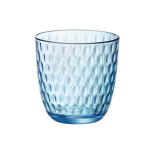 Bormioli Waterglas/drinkglas - blauw transparant met relief - 290 ml   -