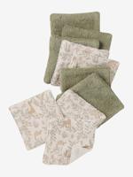 Set van 10 washandjes beige, bedrukt