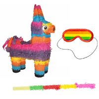 Pinata van een Mexicaanse Ezel set met masker en stok