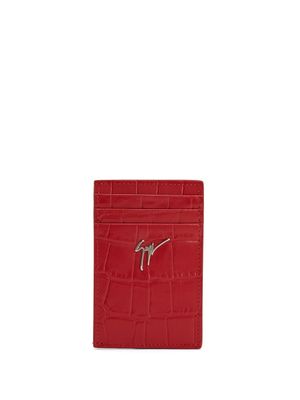 Giuseppe Zanotti porte-cartes Albert à effet peau de crocodile - Rouge