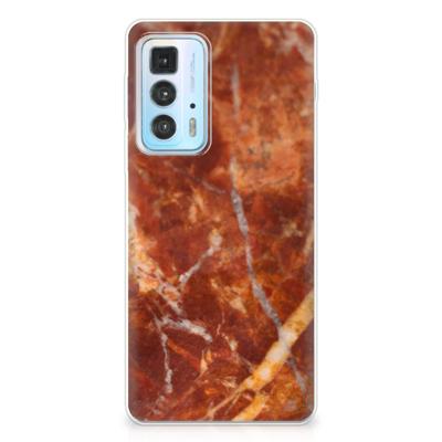 Motorola Edge 20 Pro | TPU | Siliconen hoesje | Marmer Bruin