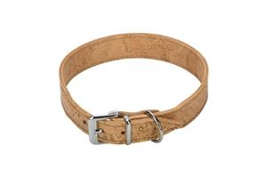 Beeztees cork - halsband hond - leer - naturel - 50 cm x 30 mm