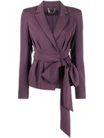 Patrizia Pepe veste nouée à revers crantés - Violet - thumbnail