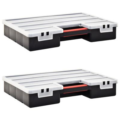 Assortimentsdozen 2 st met verdelers 460x325x80 mm kunststof
