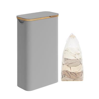 Wasmand met deksel, Grijs / 65L (42 x 22,5 x 70,5 cm)