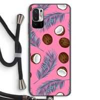 Kokosnoot roze: Xiaomi Redmi Note 10 5G Transparant Hoesje met koord Kokosnoot roze: Xiaomi Redmi Note 10 5G Transparant Hoesje met koord