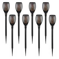 Pro Garden Solar tuinlamp / fakkel / prikspot - 8x - vlameffect - zonne-energie - 58 cm