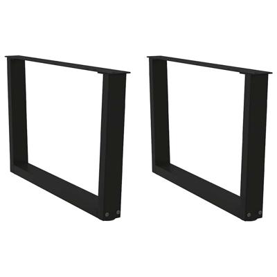 Eettafelpoten 2 st V-vormig 70x(42-43,3) cm staal zwart